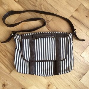 Striped Canvas Crossbody Bag
